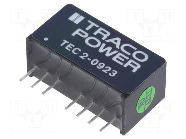 Converter: DC/DC; 2W; Uin: 4.5÷13.2VDC; Uout: 15VDC; Uout2: -15VDC TRACO POWER TEC2-0923