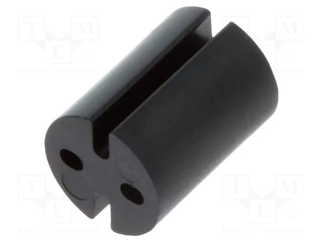 Spacer sleeve; LED; Øout: 4.8mm; ØLED: 3mm; L: 6.4mm; black; UL94V-0 DREMEC DR8GE04V80391