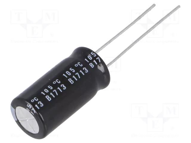 Capacitor: electrolytic; THT; 10uF; 450VDC; Ø10x20mm; Pitch: 5mm NICHICON UVY2W100MPD1TD