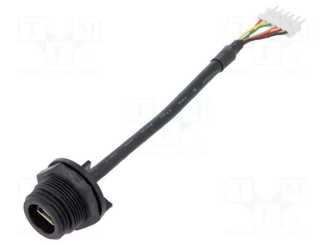 Cable; USB mini Buccaneer; USB AB mini socket,6pin plug; 0.108m BULGIN PX0456