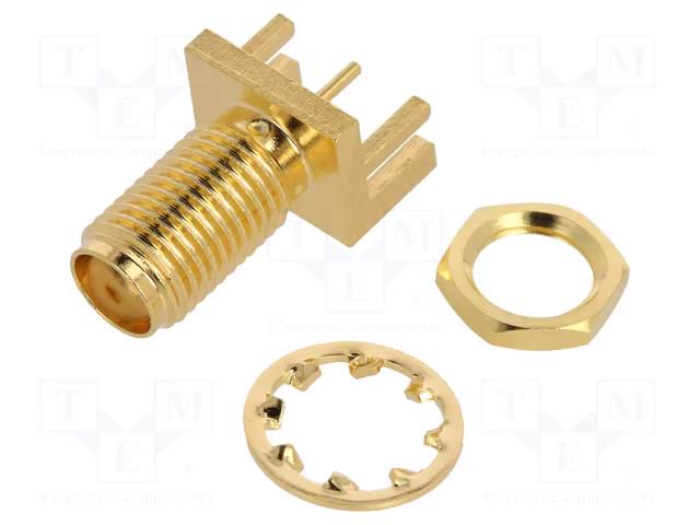 Connector: SMA; socket; female; card edge; straight; 50Ω; SMT; PTFE AMPHENOL RF 132289