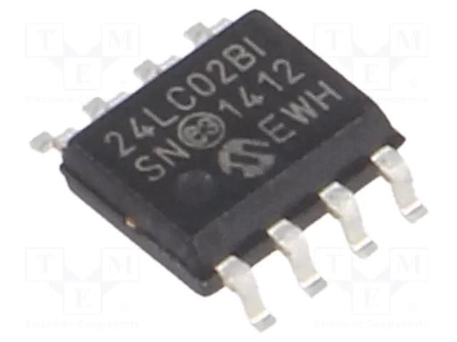 IC: EEPROM memory; 2kbEEPROM; I2C; 256x8bit; 2.5÷5.5V; 400kHz; SO8 MICROCHIP TECHNOLOGY 24LC02BT-I/SN