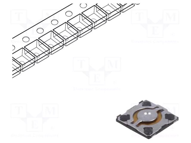 Microswitch TACT; SPST; Pos: 2; 0.02A/15VDC; SMT; 4.1x4.1x0.35mm PANASONIC EVQP6YB55