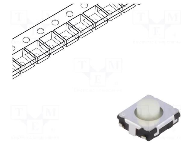 Microswitch TACT; SPST; Pos: 2; 0.02A/15VDC; SMT; none; 1N; 3.1mm PANASONIC EVQQ2H03W