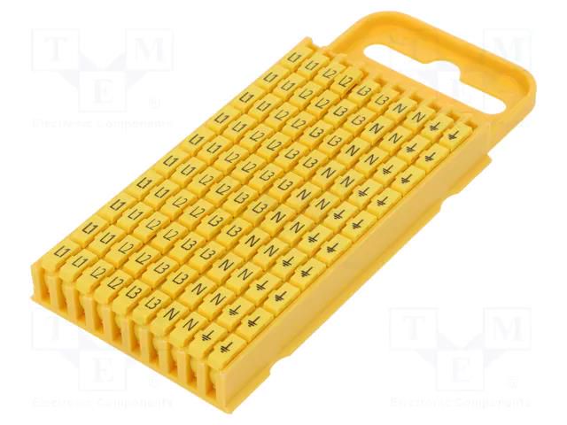Markers; Marking: L1,L2,L3,ground; 4.3÷5.3mm; polyamide; yellow HELLERMANNTYTON WIC3-SET2/Y