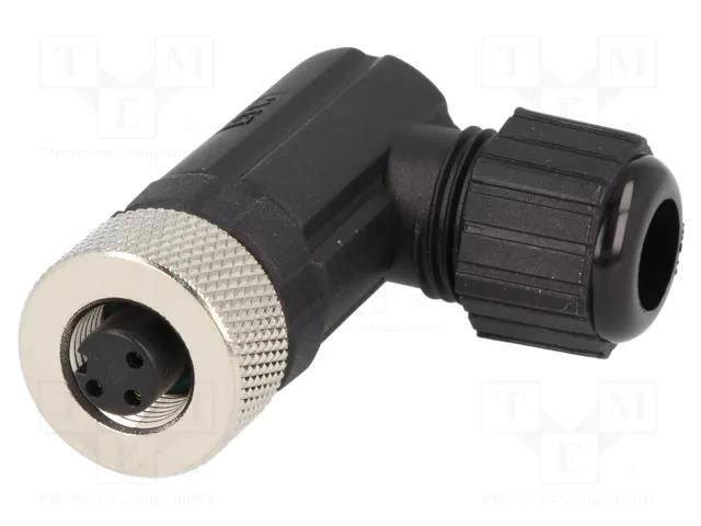 Connector: M12; plug; PIN: 3; female; 250V; angled 90°; IP67,IP68 AMPHENOL LTW 12-03BFFB-SR7001