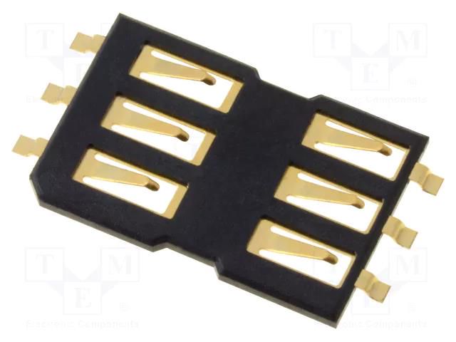 Connector: for cards; SIM; without cover,without ejector; SMT ATTEND 115E-AEB0-R01