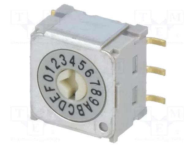 Encoding switch; HEX/BCD; Pos: 16; vertical; Rcont max: 30mΩ; ND3 NKK SWITCHES ND3FR16P
