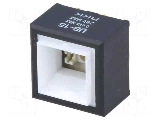 Switch: push-button; Pos: 2; SPDT; 0.01A/28VAC; 0.01A/28VDC; 200MΩ NKK SWITCHES UB15SKG03N