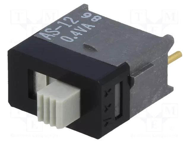 Switch: slide; Pos: 2; SPDT; 0.01A/28VAC; 0.01A/28VDC; ON-ON; AS NKK SWITCHES AS12AP