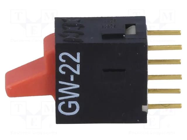 ROCKER; DPDT; Pos: 2; ON-ON; 0.01A/28VAC; 0.01A/28VDC; GW; -25÷55°C NKK SWITCHES GW22LCP