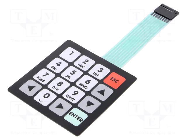 Keypad: membrane; No.of butt: 16; W: 80mm; Pitch: 2.54mm; L: 80mm QWERTY QW-01