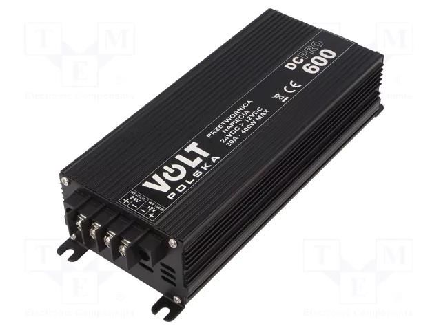 Converter: DC/DC; Uout max: 13.8VDC; Usup: 21÷30VDC; 45A; 0÷40°C VOLT POLSKA DC600-24/12-PRO