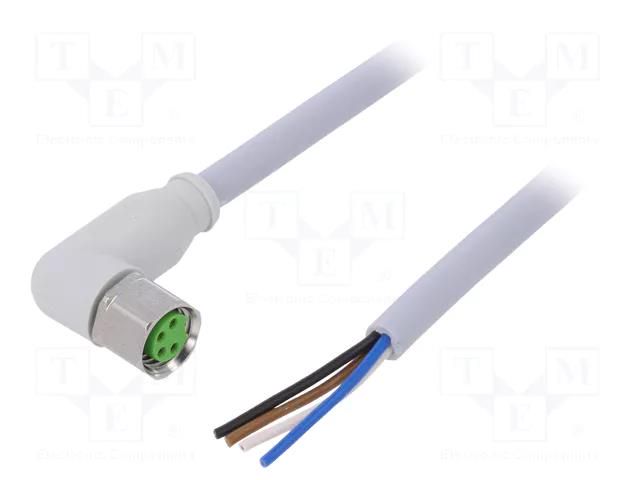 Cable: for sensors/automation; M8; PIN: 4; angled; 5m; plug; 30VDC MURRELEKTRONIK 7014-08101-2110500
