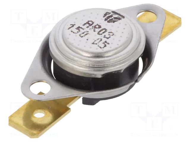 Sensor: thermostat; SPST-NC; 150°C; 16A; 250VAC; connectors 6,3mm TOMIC AR03W1S3-150