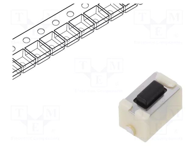 Microswitch TACT; SPST; Pos: 2; 0.05A/12VDC; 6x3.5x3.5mm; 4.3mm PANASONIC EVQPE104K