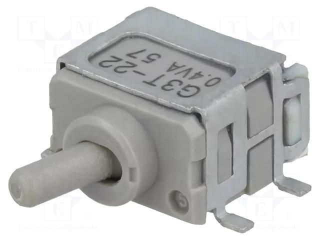 Switch: toggle; Pos: 2; DPDT; ON-ON; 0.01A/28VAC; 0.01A/28VDC; G3T NKK SWITCHES G3T22AH