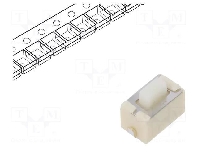 Microswitch TACT; SPST; Pos: 2; 0.05A/12VDC; SMT; none; 1.6N; 5mm PANASONIC EVQPNF05M