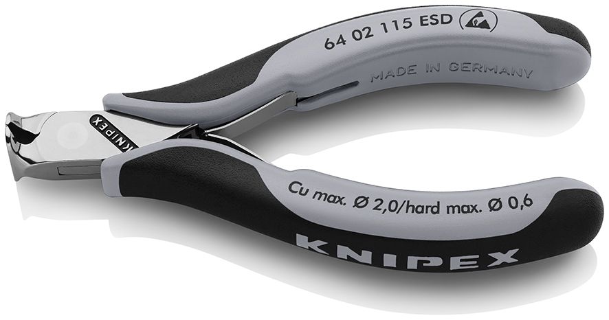 KNIPEX 64 02 115 ESD Electronics End Cutting Nippers ESD with multi-component handles 115 mm 64 02 115 ESD 4003773082231