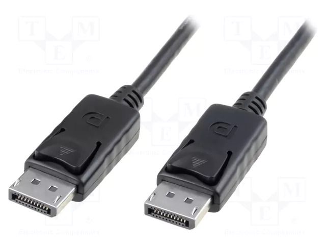 Cable; DisplayPort plug,both sides; DisplayPort 1.1a; 2m; black DIGITUS AK-340100-020-S