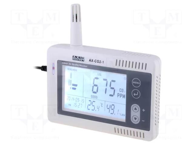 Meter: CO2, temperature and humidity; Range: 300÷3000ppm ( CO2) AXIOMET AX-CO2-1