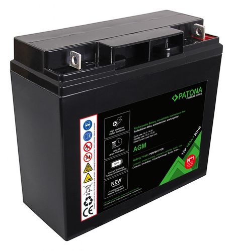 PATONA Premium AGM Lead Battery 12V 18Ah 20HR, PATONA 6408 4055655211277