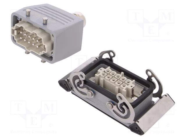 Connector: HDC; male + female; HE; PIN: 10; 16A; 500V; 10+PE; size 4 WEIDMÜLLER KIT-HE10.111