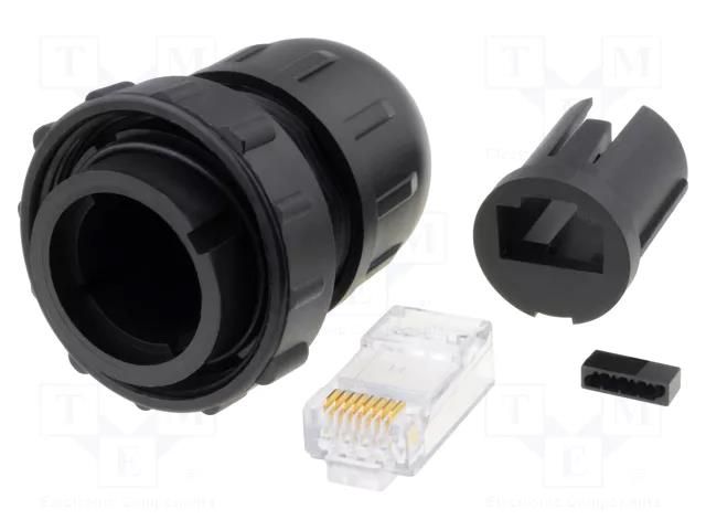 Connector: RJ45; plug; DC; PIN: 8; Cat: 6; 8p8c; IP67,IP68; for cable SWITCHCRAFT DCC-RJ6T-310