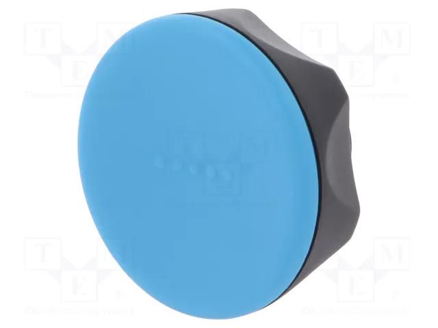 Knob; Ø: 45mm; H: 26mm; technopolymer PA; Ømount.hole: 8mm; Cap: blue ELESA+GANTER ELK.45A-8-C5