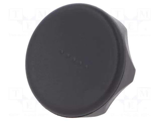 Knob; Ø: 45mm; Ext.thread: M8; 20mm; technopolymer PA; Cap: black ELESA+GANTER ELK.45P-M8X20-C1