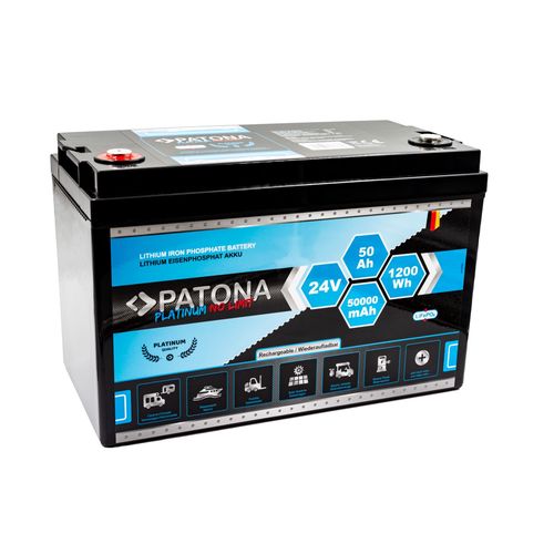 PATONA Platinum LiFePO4 Battery 24V 50Ah 1200Wh 50.000mAh, PATONA 6417 4055655228534