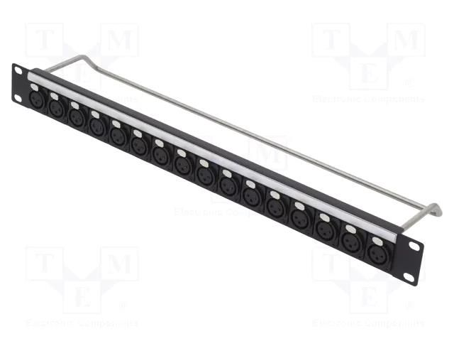 Connector: XLR; patch panel; female; screw; Thread: M3; rack CLIFF CP30182