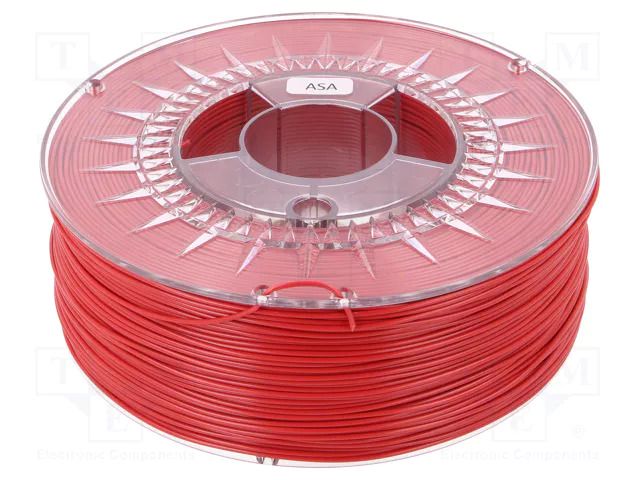 Filament: ASA; Ø: 1.75mm; red; 230÷240°C; 1kg; Table temp: 90÷100°C DEVIL DESIGN DEV-ASA-1.75-RD