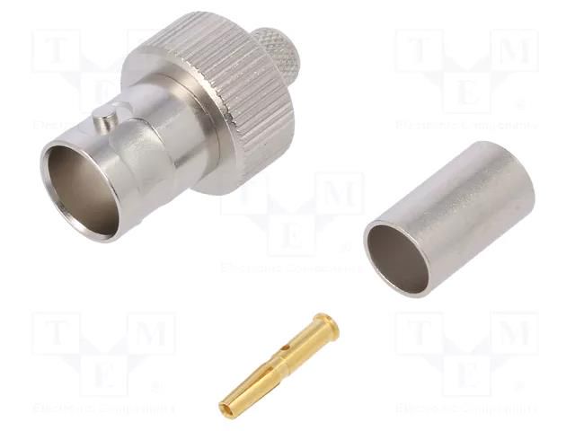 Connector: BNC; plug; female; straight; 75Ω; crimped; for cable TELEGÄRTNER J01003A1369