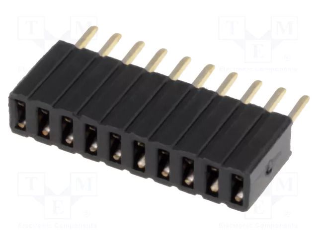 Connector: pin strips; socket; female; PIN: 10; THT; straight; 1x10 CONNFLY DS1065-07-1X10S8BV