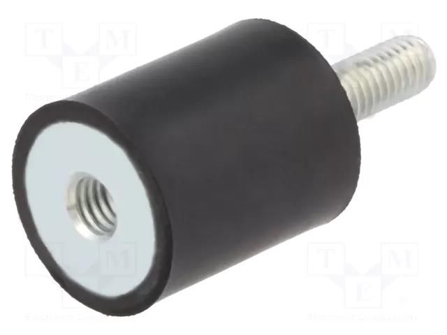 Vibration damper; M4; Ø: 10mm; rubber; L: 15mm; Thread len: 10mm ELESA+GANTER DVA2-10-15-M4-40