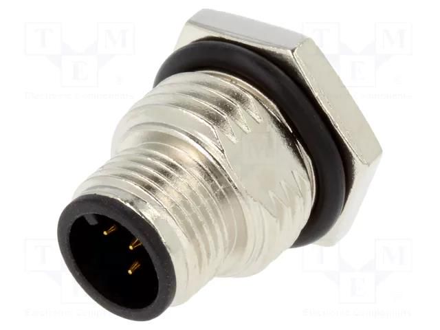 Connector: M12; socket; PIN: 5; male; 60V; IP68; THT; metal; 4A AMPHENOL LTW 12-05PMMP-SF8003