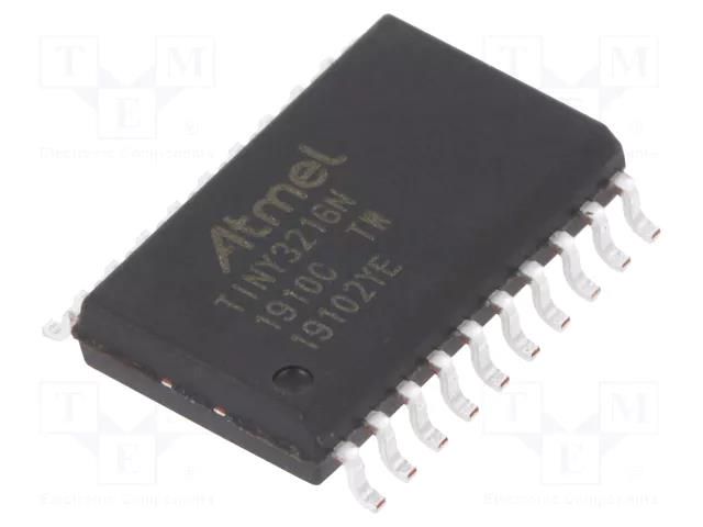 IC: AVR microcontroller; SO20; Ext.inter: 18; Cmp: 1; ATTINY; 1.27mm MICROCHIP TECHNOLOGY ATTINY3216-SN