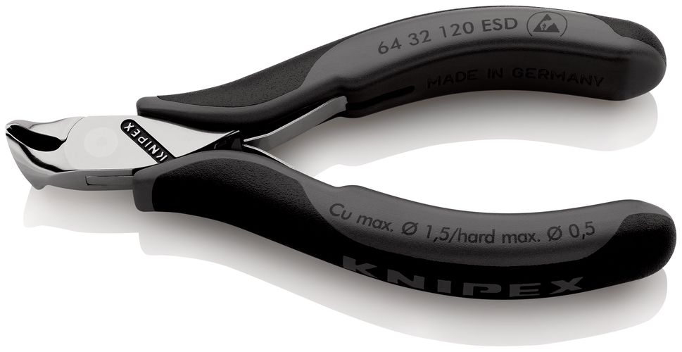 KNIPEX 64 32 120 ESD Electronics End Cutting Nippers ESD with multi-component handles 120 mm 64 32 120 ESD 4003773025078