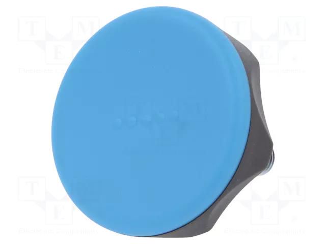 Knob; Ø: 45mm; Ext.thread: M8; 20mm; technopolymer PA; Cap: blue ELESA+GANTER ELK.45P-M8X20-C5