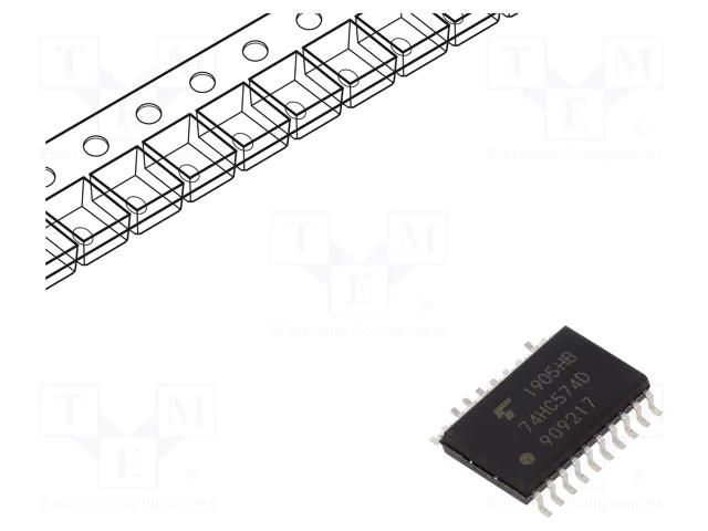 IC: digital; D flip-flop; Ch: 8; HC; SMD; SO20; reel,tape TOSHIBA 74HC574DBJ