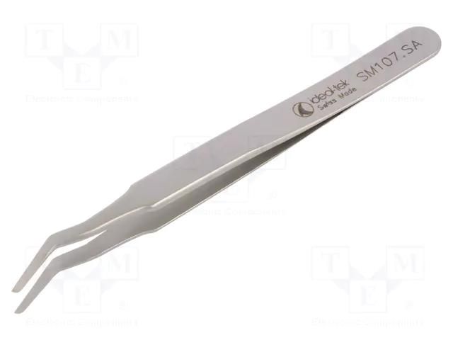 Tweezers; 120mm; Blades: curved; SMD IDEAL-TEK IDL-SM107.SA