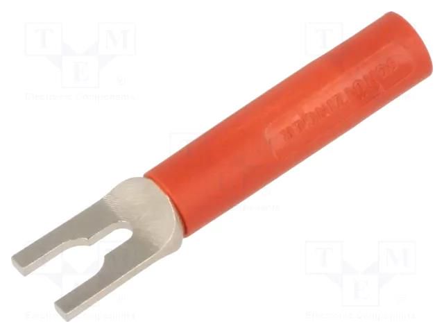 Connector: fork terminals; plug; 20A; red; Overall len: 37mm; 10mΩ SCHÜTZINGER LB4-KS-NI-RT