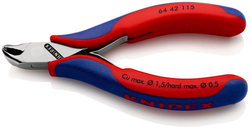 KNIPEX 64 42 115 Electronics End Cutting Nipper with multi-component handles 115 mm 64 42 115 4003773017844