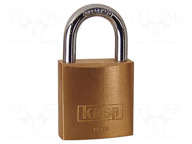 Padlock; shackle; brass; Protection: low (level 2); A: 20mm; B: 13mm KASP KA-K12020D