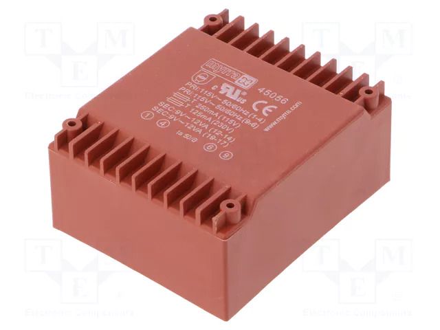 Transformer: encapsulated; 24VA; 115VAC,230VAC; 9V; 9V; 1333mA MYRRA MYRRA-45056
