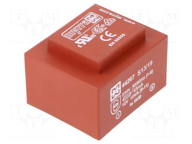 Transformer: encapsulated; 10VA; 230VAC; 12V; 833mA; PCB MYRRA MYRRA-44267