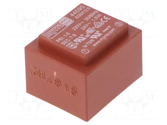 Transformer: encapsulated; 1.5VA; 230VAC; 24V; 63mA; PCB MYRRA MYRRA-44090