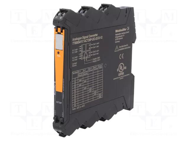 Converter: analog signals; for DIN rail mounting; 0÷20mA,4÷20mA WEIDMÜLLER 7760054117