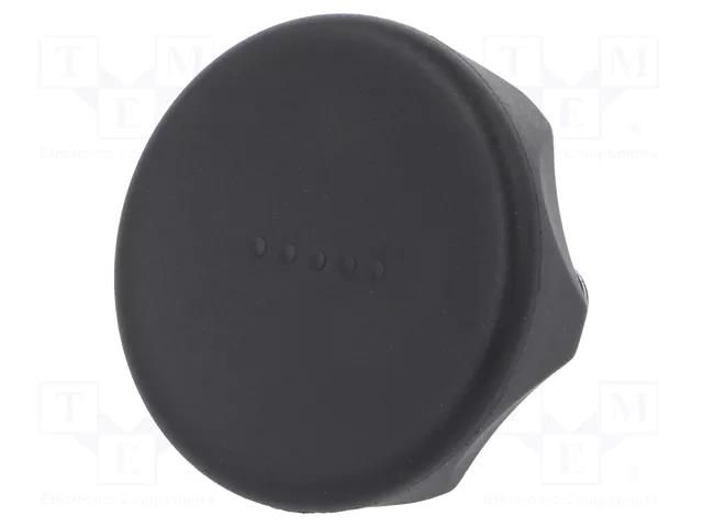 Knob; Ø: 45mm; Ext.thread: M10; 20mm; technopolymer PA; Cap: black ELESA+GANTER ELK.45P-M10X20-C1